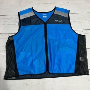 Amazon Work Vest 4XL/5XL Blue Black Employee Delivery Driver Reflective AFV01U